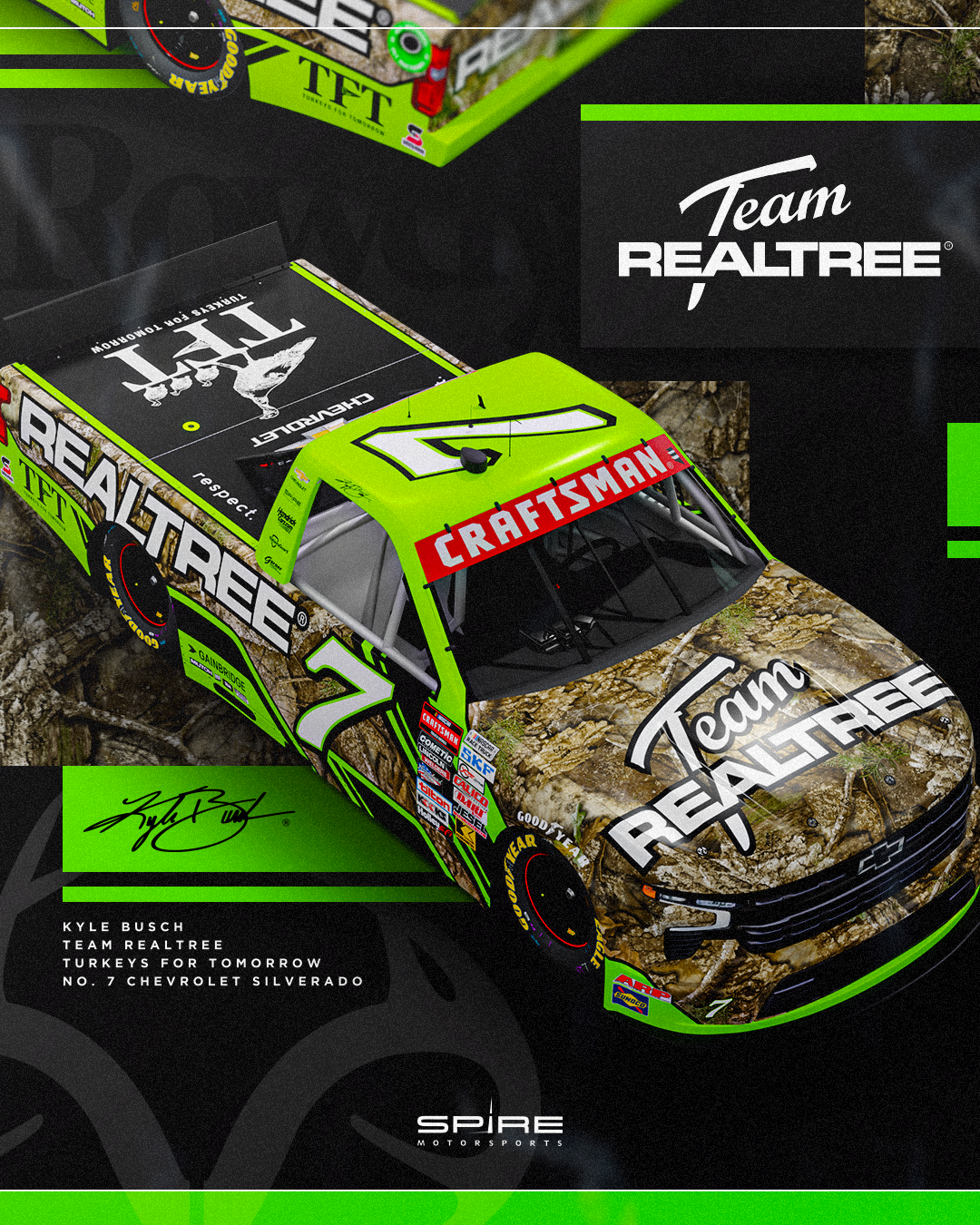 REALTREE, TURKEYS FOR TOMORROW JOIN KYLE BUSCH, SPIRE MOTORSPORTS FOR TEXAS NCTS RACE
